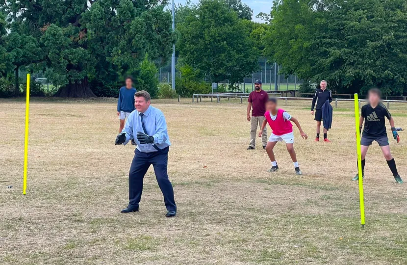 Dean Russell playing football