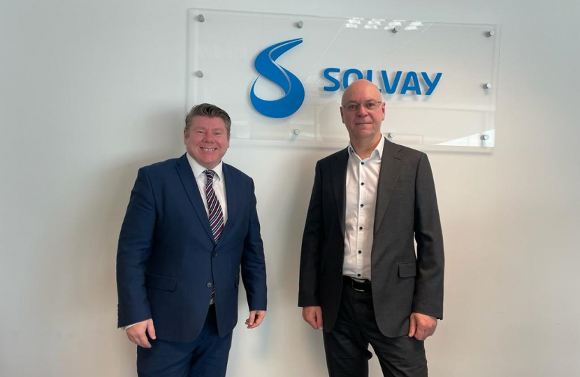 Dean Russell visits Solvay UK