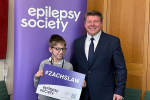 Dean Russell MP with Zach promoting Zach's Law with the Epilepsy Society