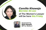 Advert supporting Camilla Khawaja