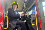 Dean Russell MP in a fire engine