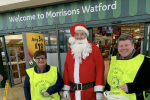 Dean Russell with Santa at Morrisons Watford