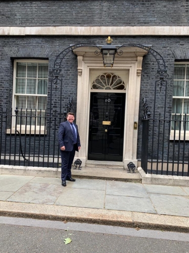 Dean Russell outside Number 10