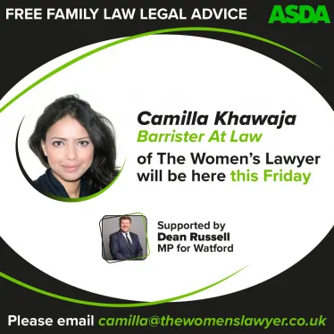 Advert supporting Camilla Khawaja